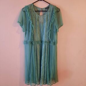 Torrid Teal Lace Dress 2X